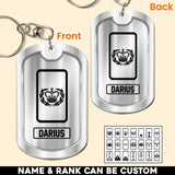 Personalized UK Veteran/Soldier Rank Camo & Name Keychain Printed 23APR-BQT14