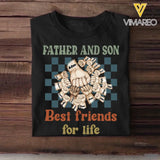 Personalized Father And Son/Children/Daughter Best Friends For Life Hand & Kid Name Tshirt Printed PNPN1404