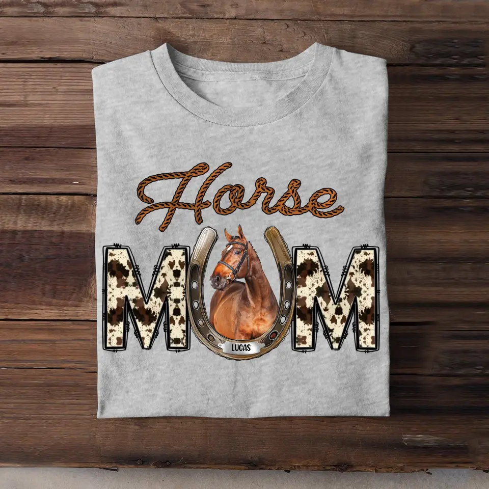 Personalized Upload Horse Photo Gift For Horse Mom Tshirt Printed 23APR-HQ15