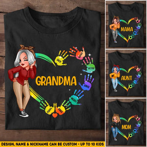 Personalized Personalized Mom, Aunt, Grandma Kids Name Tshirt Printed QTHQ1704