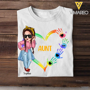 Personalized Personalized Mom, Aunt, Grandma Kids Name Tshirt Printed QTHQ1704