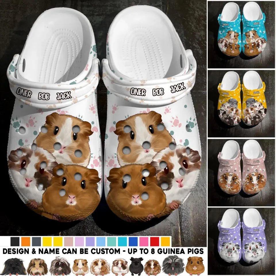 Personalized Guinea Pig & Name Clog Slipper Shoes Printed 23APR-HQ17