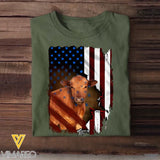 Personalized Upload Your Photo Cattle Flag T-shirt Printed 23APR-PN24