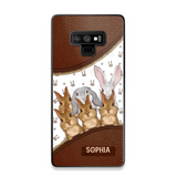 Personalized Rabbit & Name Bunny Lovers Gift Leather Phonecase Printed 23APR-HQ24