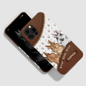 Personalized Rabbit & Name Bunny Lovers Gift Leather Phonecase Printed 23APR-HQ24