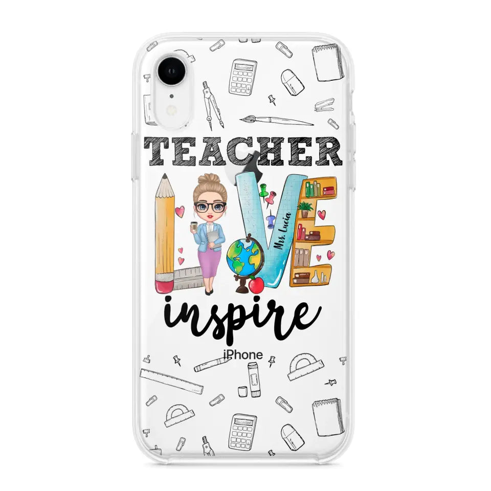 Personalized Teacher Love Inspire & Name Phonecase Printed PNBQT2404