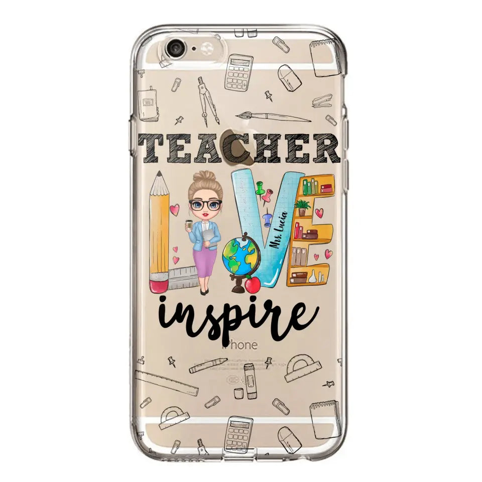 Personalized Teacher Love Inspire & Name Phonecase Printed PNBQT2404