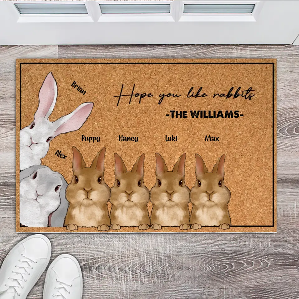 Personalized Hope You Like Rabbits Doormat Printed 23APR-QT27