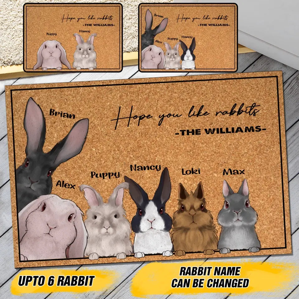 Personalized Hope You Like Rabbits Doormat Printed 23APR-QT27