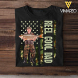 Personalized Upload Your Fishing Photo Reel Cool Dad Tshirt Printed QTBQT2804