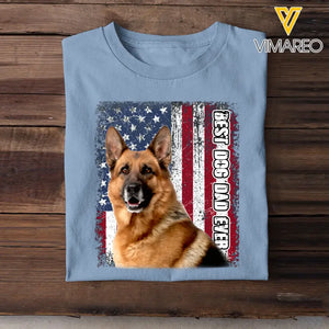 Personalized Upload Your German Shepherd Photo Best Dog Dad Ever Tshirt Printed QTTB0405