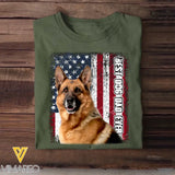 Personalized Upload Your German Shepherd Photo Best Dog Dad Ever Tshirt Printed QTTB0405