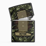 Personalized Danish Veteran/Soldier Rank Camo with Name Lighter Case Printed 23MAY-HQ04