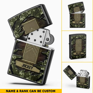 Personalized Danish Veteran/Soldier Rank Camo with Name Lighter Case Printed 23MAY-HQ04