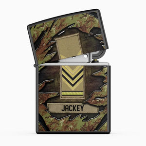 Personalized Italia Veteran/Soldier Rank Camo with Name Lighter Case Printed 23MAY-HQ04