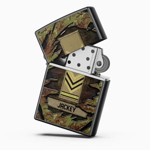 Personalized Italia Veteran/Soldier Rank Camo with Name Lighter Case Printed 23MAY-HQ04