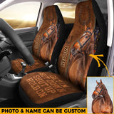 Personalized Upload Your Horse Photo Get In Sit Down Shut Up Hold On Car Seat Covers 3D Printed 23MAY-HQ08