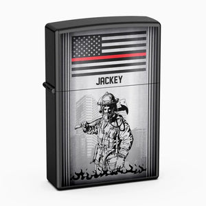 Personalized US Firefighter with Name Lighter Case Printed 23MAY-HQ09