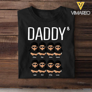 Personalized Daddy with Kid Name Dad Gift Happy Father's Day Tshirt Printed PNHQ0905