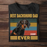 Personalized Upload Photo Dog Dachshund Dad Tshirt Printed QTHQ1005