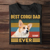 Personalized Upload Photo Dog Corgi Dad Tshirt Printed QTHQ1005