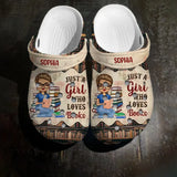 Personalized Girl Book Just A Girl Who Loves Books Clog Slipper Shoes Printed 23APR-HQ10