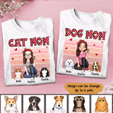 Personalized Dog And Cat Lover Paw Tshirt Printed 23MAY-PN11