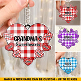 Personalized Grandma Sweehearts with Kid Name Acrylic Keychain Gift Printed PNHQ1005