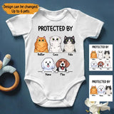 Our Little Babys Friends Dog Cat Personalized Gift For Pet Owners Baby Onesie Printed 23MAY-TB11