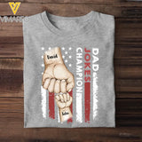 Personalized Dad Jokes Champion Couple Dad And Son Hand With Name TShirt Or Baby Onesie QTPN1205