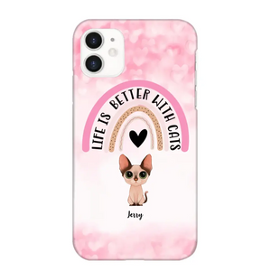 Personalized Life Is Better With Cats Cute Cat Phonecase Printed PNBQT1005