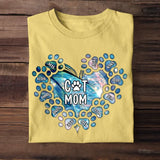 Personalized Cat Mom Heart with Paw Cat Name Cat Lovers Gift Tshirt Printed PNTB0905