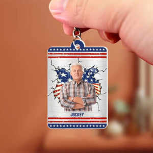 Personalized Upload Your Grandpa Photo with Name Legend Husband Daddy Grandpa Since Year Acrylic Keychain Printed PNHQ1505