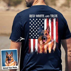 Personalized Upload Photo Dog Dad Dog Mom Flag Art Independence Tshirt Printed 23MAY-PN17