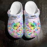 Personalized Grandma Heart with Name Family Gift Clog Slipper Shoes Printed 23MAY-HQ17