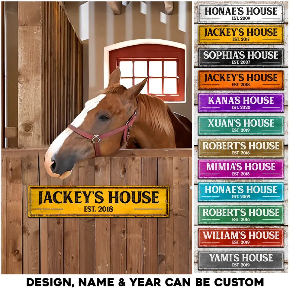 Personalized Horse House Name Gift For Horse Love Metal Sign 23MAY-HQ19