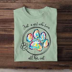 Personalized Just A Girl Who Loves All Her Cats Cat Lovers T-shirt Printed QTPN2205