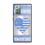 Personalized Grandma with Kid Name Heart US Flag Background Phonecase Printed PNDT2205