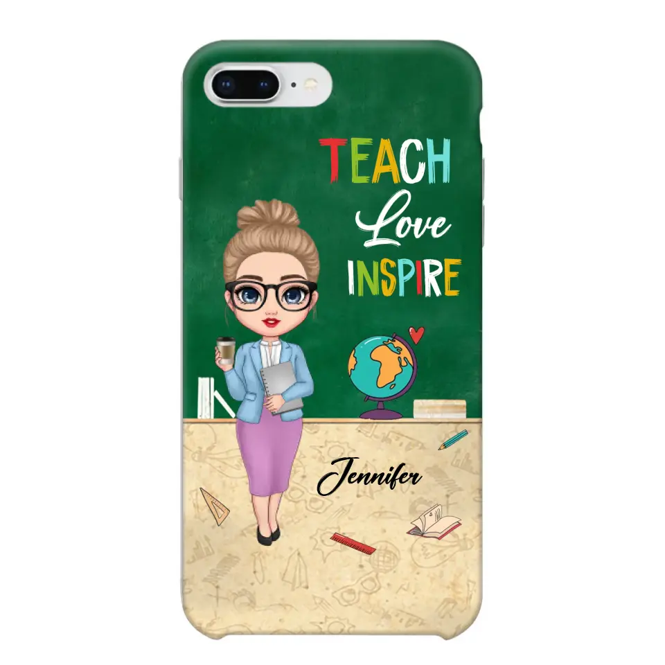 Personalized Doll Teacher Chibi Teach Love Inspire Phonecase Teacher Gifts