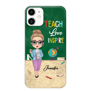 Personalized Doll Teacher Chibi Teach Love Inspire Phonecase Teacher Gifts