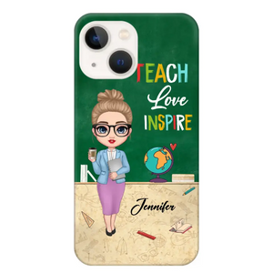 Personalized Doll Teacher Chibi Teach Love Inspire Phonecase Teacher Gifts