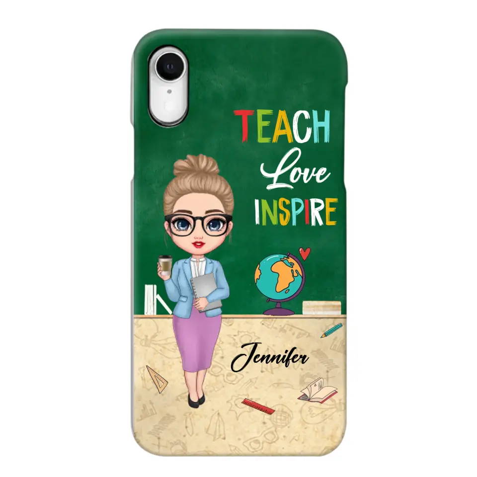 Personalized Doll Teacher Chibi Teach Love Inspire Phonecase Teacher Gifts