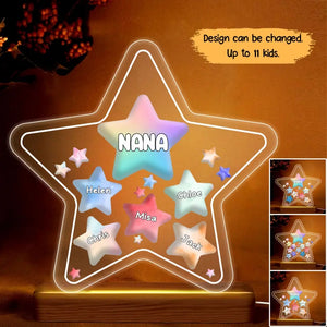 Personalized Nana Grandma Stars with Kids Names Led Lamp Printed PNTB2305