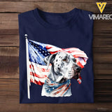 Happy Independence Day Great Dane Lover Tshirt With Watercolor Art Design