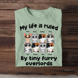 Personalized My Life Is Ruled By Tiny Furry Overlords Cat Lover T-shirt Printed QTPN2605