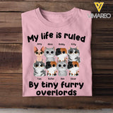 Personalized My Life Is Ruled By Tiny Furry Overlords Cat Lover T-shirt Printed QTPN2605