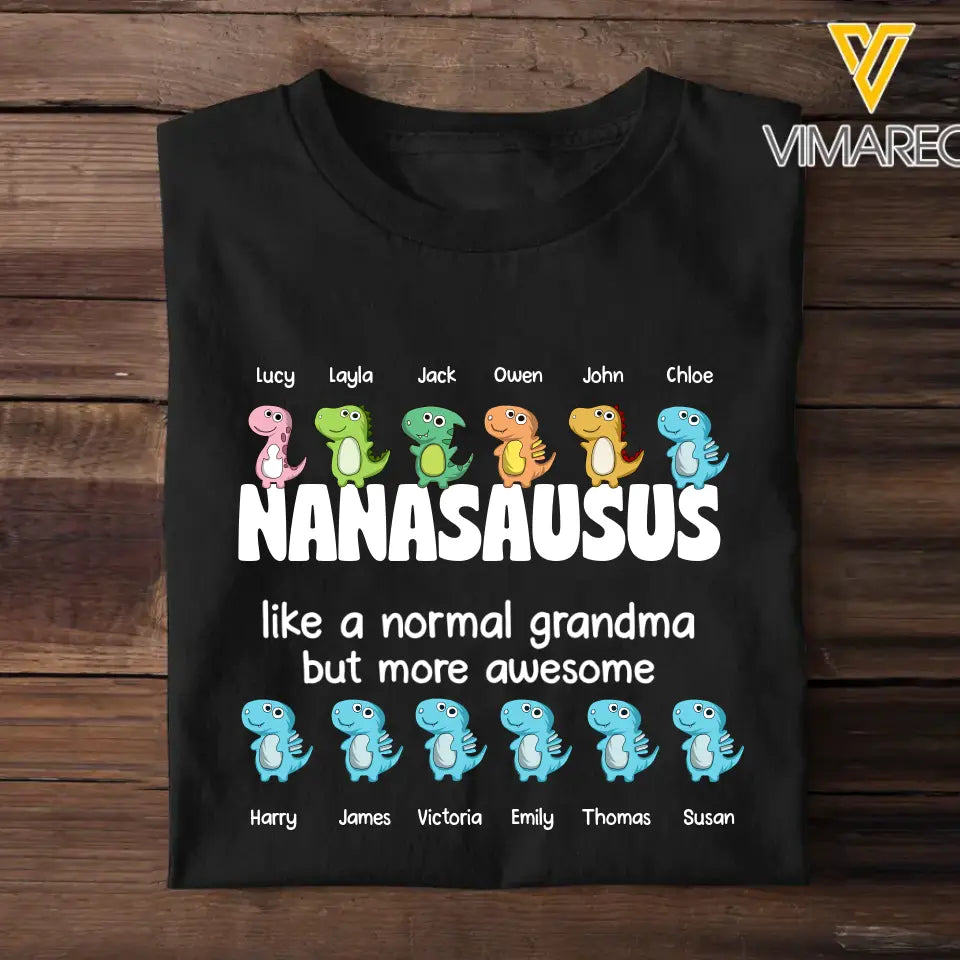 Personalized Grandmasaurus Like A Normal Grandma But More Awesome With Kids T-Shirt Printed QTHQ2705