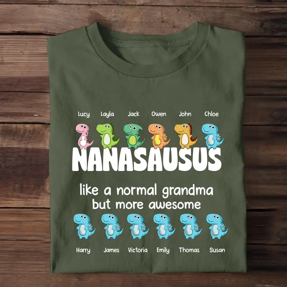 Personalized Grandmasaurus Like A Normal Grandma But More Awesome With Kids T-Shirt Printed QTHQ2705