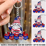 Personalized Grandma Hearts with Kids Names Heart Flag Acrylic Keychain Printed 23MAY-PTN27