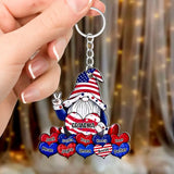 Personalized Grandma Hearts with Kids Names Heart Flag Acrylic Keychain Printed 23MAY-PTN27